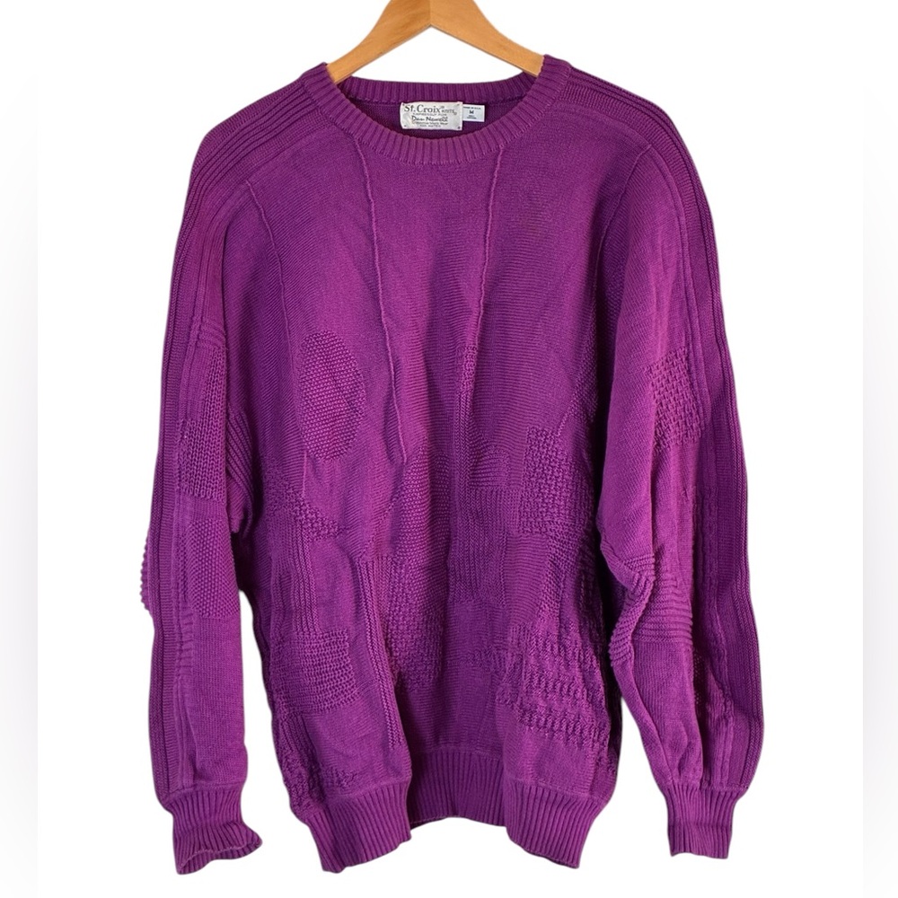 St Croix | Vintage purple heavy knitted crewneck sweater